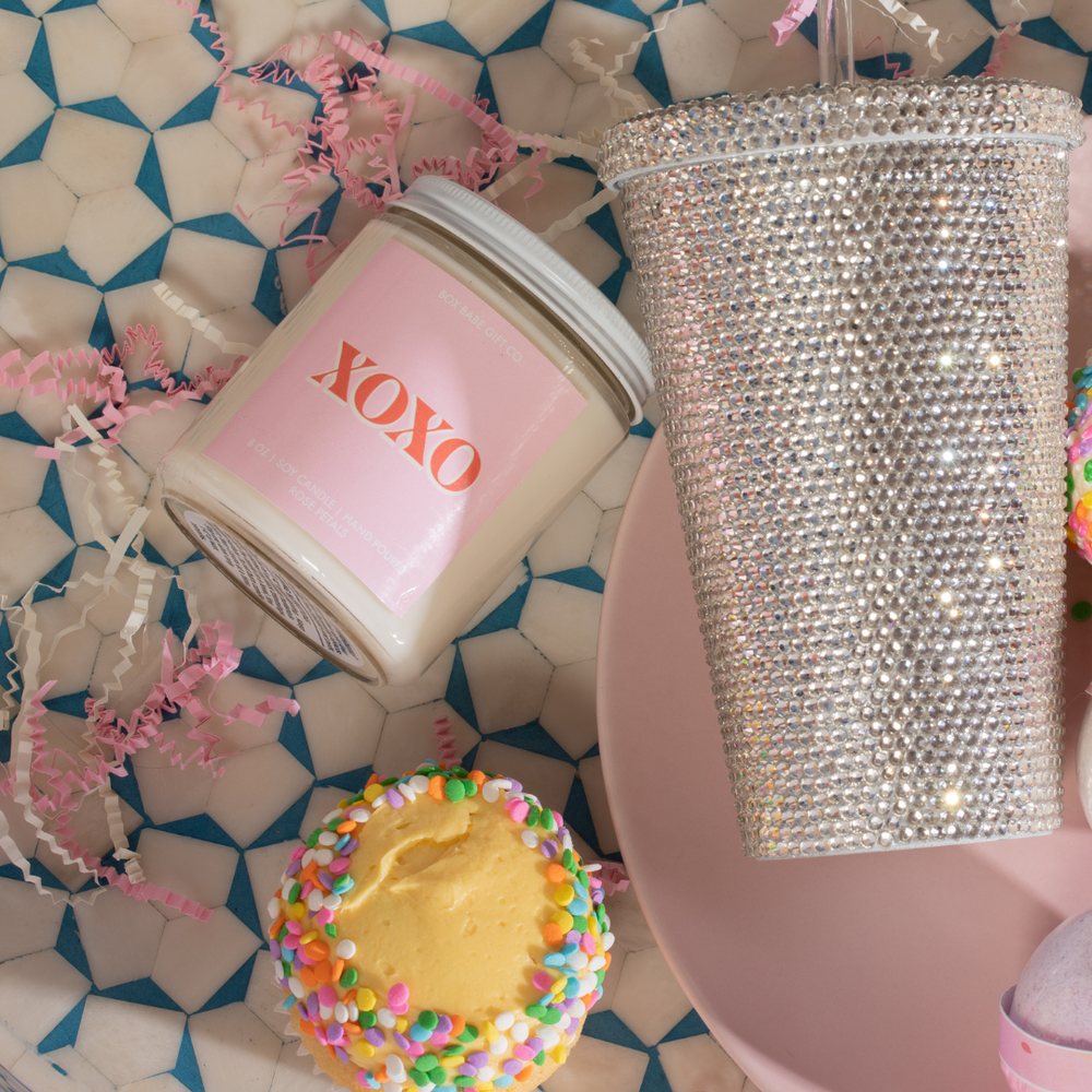 Valentine's Day XOXO Rose Petals Candle and Matches Gift Set Box